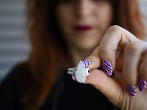 anillo plata piedra luna