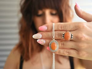 collar plata cornalina naranja colección Bolivia