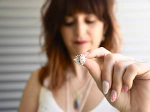 Anillo sencillo hoja monstera plata Amazonas